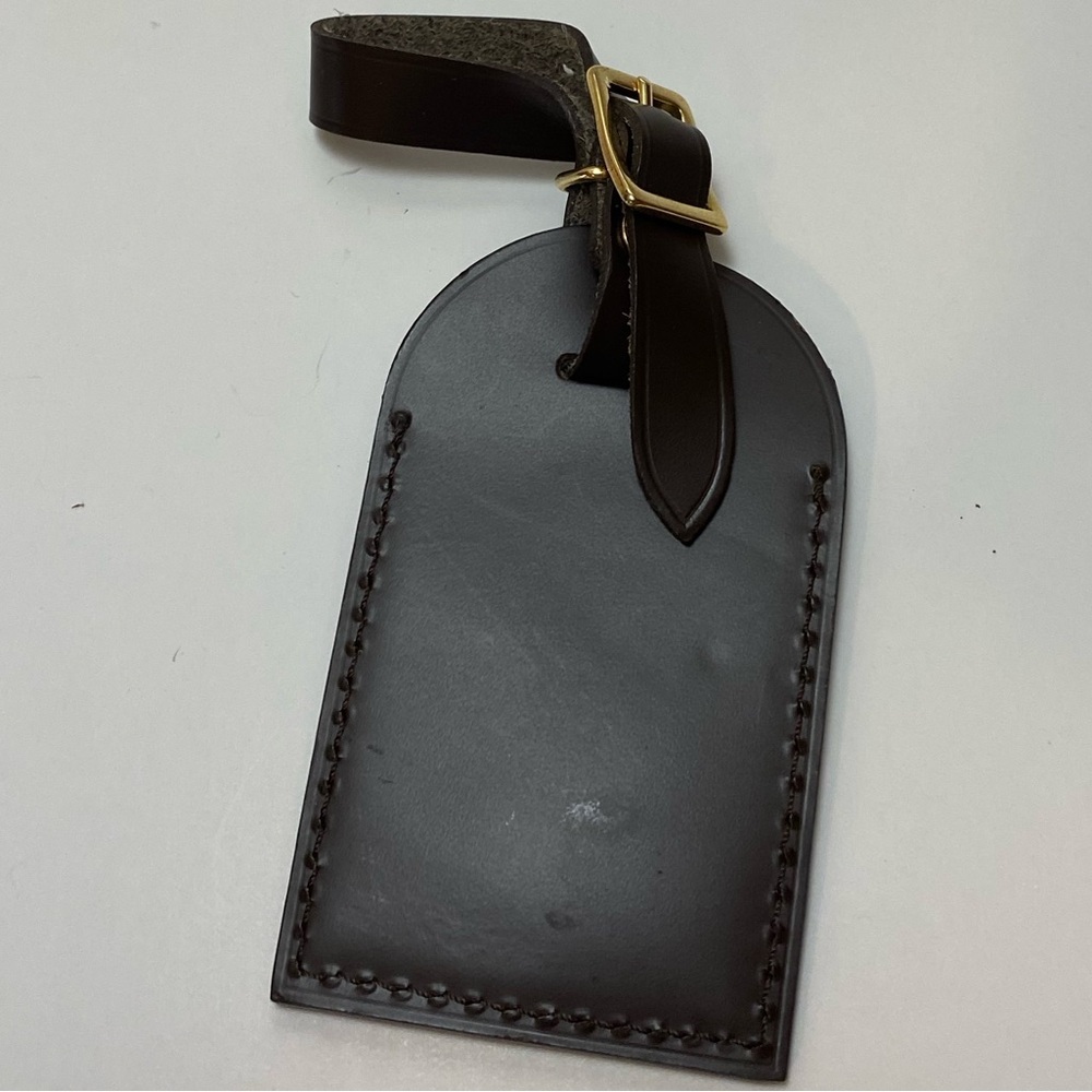 Louis Vuitton Brown Leather Bag Tag Set Monogram YY Luxury Travel Authentic - Picture 5 of 10